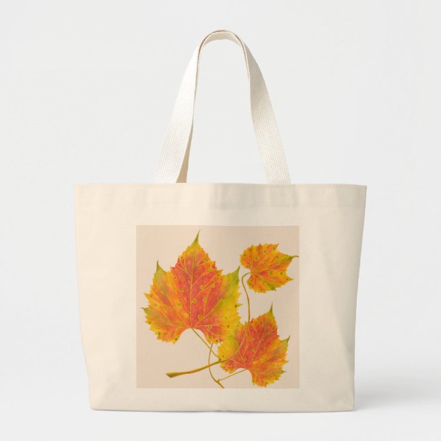 Dotty Spotty Fall på en Jumbo Tote Jumbo Tygkasse (Framsidan)