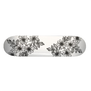 Dotwork blommaSkateboard Skateboard Bräda 20,5 Cm