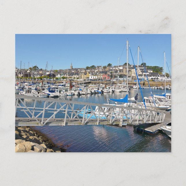 Douarnenez hamn i Frankrike Helg Vykort (Framsida)