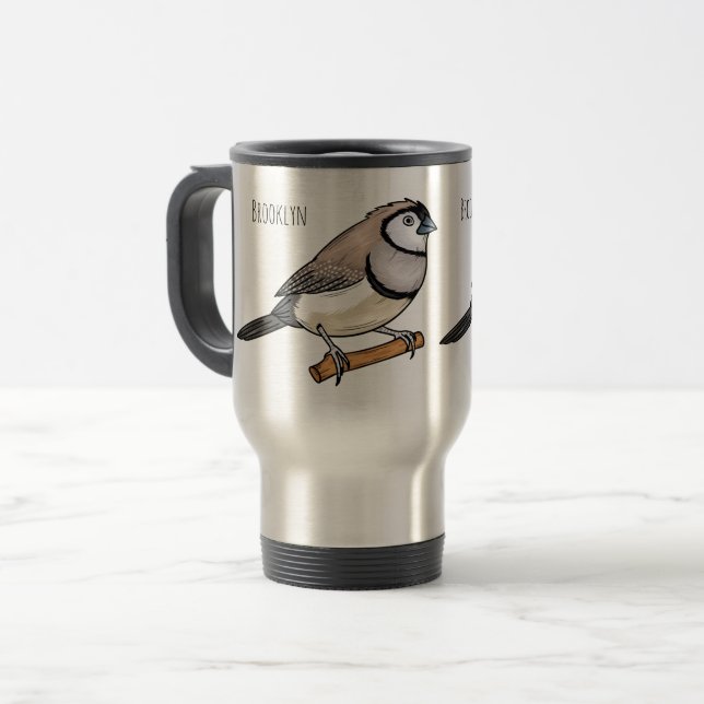 Double-barred finch bird cartoon illustration  resemugg (Framsida vänster)