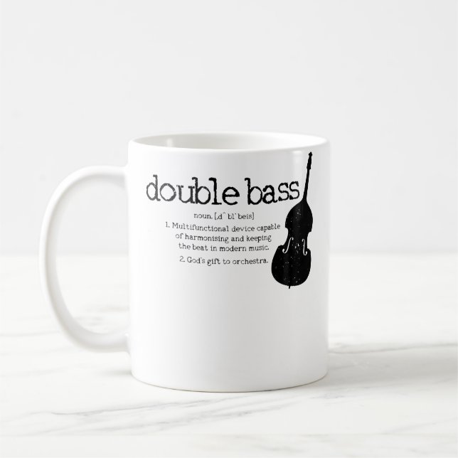 Double Bass Definition Player Orchestra Bassist Fu Kaffemugg (Vänster)