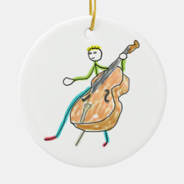 Double Bass Stickman Julgransprydnad Keramik