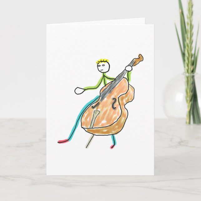 Double Bass Stickman Kort (Framsida)