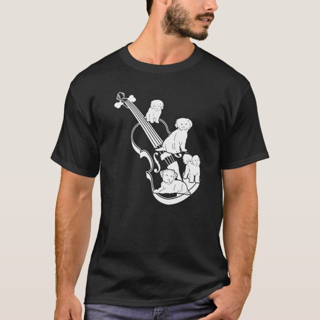 Double Bassist Double Bass with Dogs Premium T Shirt (Framsida)