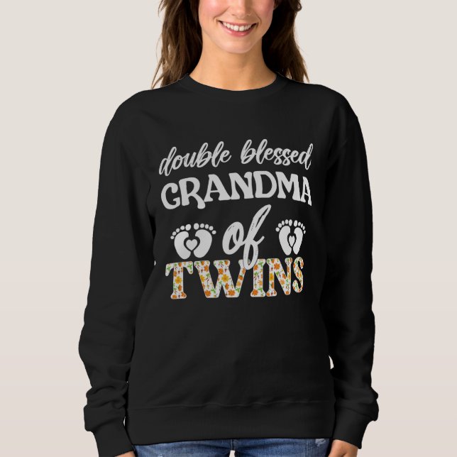 Double Blessed Grandma Of Twins Twin Grandma T Shirt (Framsida)