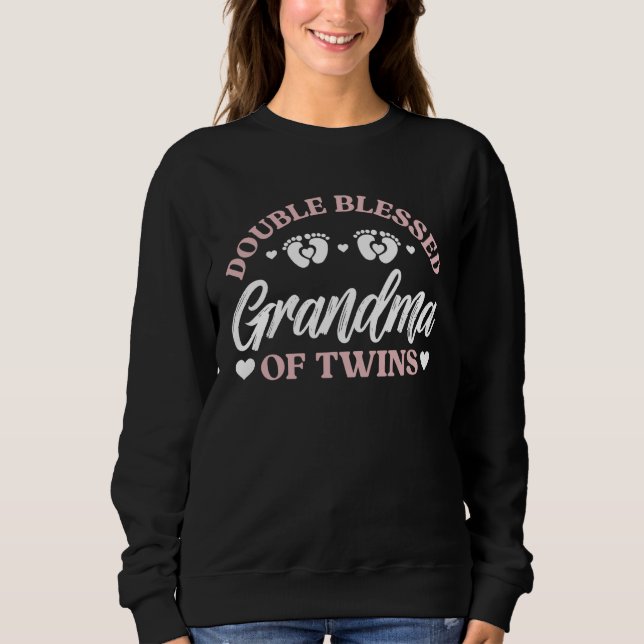 Double Blessed Grandma Of Twins Twin Grandma T Shirt (Framsida)
