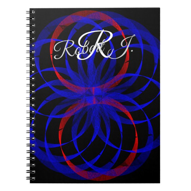 Double Blueberry Color Geometric Spiral Notebook Anteckningsbok (Framsidan)