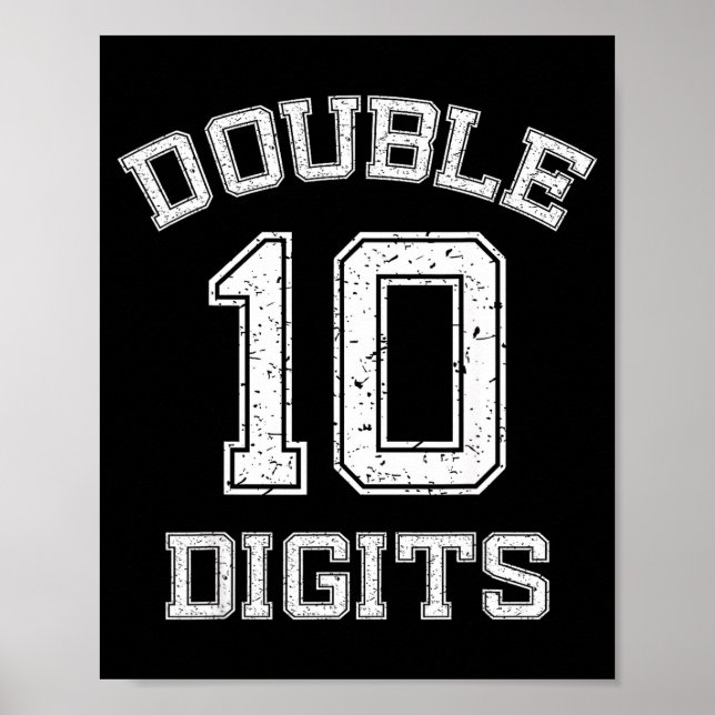 Double Digits 10th Birthday 10 Year Old  Poster (Framsidan)