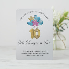 Double Digits Birthday Bash Inbjudningar