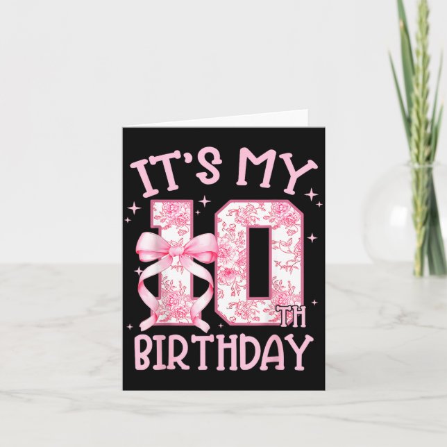 Double Digits Birthday Girl 10th Birthday Coquette Kort (Framsida)