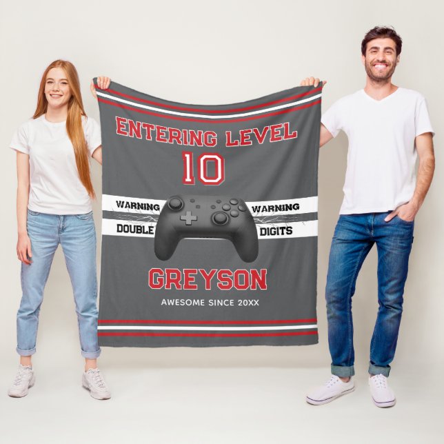 Double digits! Perfect Ten Year old Birthday  Flee Fleecefilt (På plats)