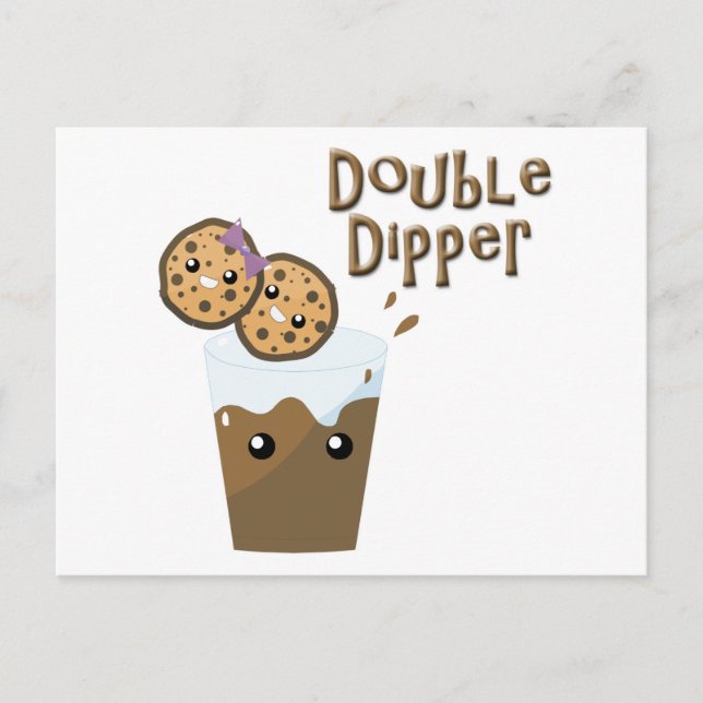 Double Dipper Cookies N Milk Vykort (Framsida)