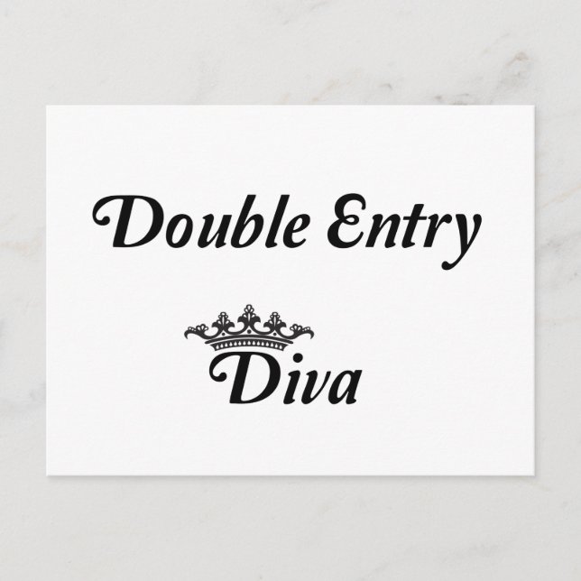 Double Entry Diva Vykort (Framsida)