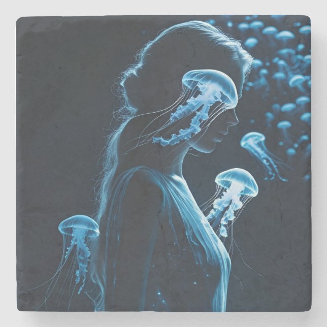 Double Exposure of Sensual Female Silhouette with  Stenunderlägg (Framsidan)