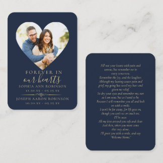 Double Joint Memorial Photo Funeral Prayer Card Visitkort