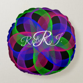 Double Loop Mesh Geometric Round Pillow Rund Kudde