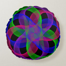 Double Loop Mesh Geometric Round Pillow Rund Kudde