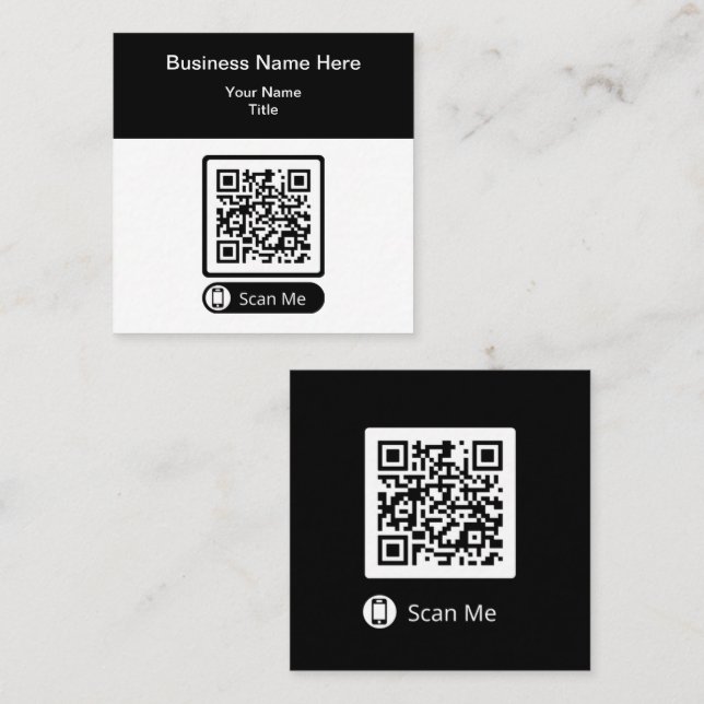 Double Side QR Code Promotional Business Cards  Fyrkantigt Visitkort (Fram/baksida)