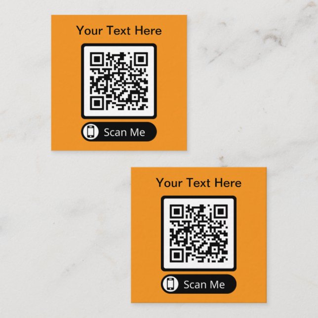 Double Side Scannable QR Code  Fyrkantigt Visitkort (Fram/baksida)