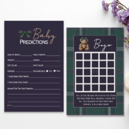 Double sided baby shower games chic elegant Bear