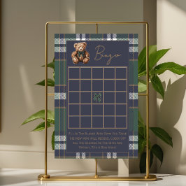 Double sided baby shower games Fancy Bear theme