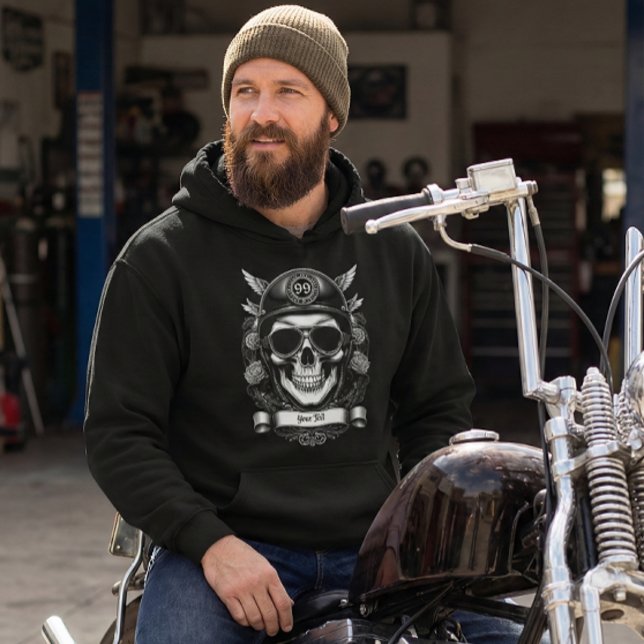 Double Sided Custom Biker Skull Motorcycle Hoodie (Skapare uppladdad)