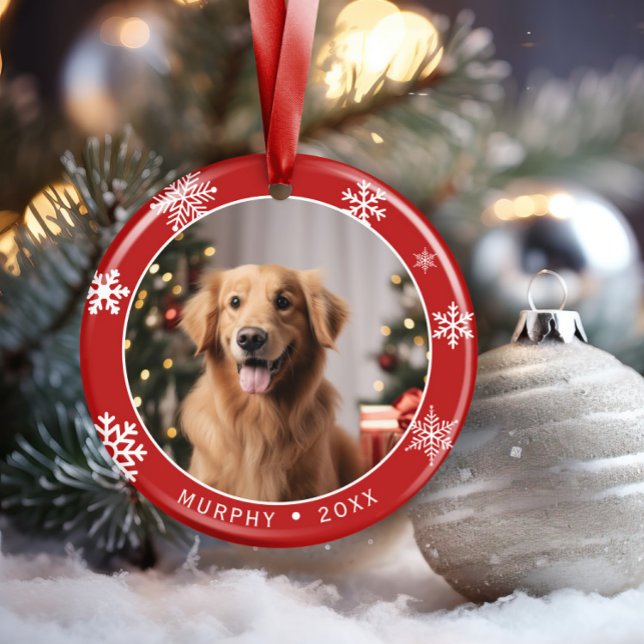 Double Sided Dog Photo Keepsake Christmas Ornament (Skapare uppladdad)