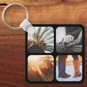 Double Sided Metal 8 Photos Square Keychain Nyckelring