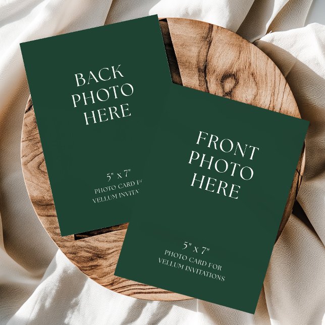 Double-Sided Photo Card for Vellum Wedding Invite Inbjudningar (Skapare uppladdad)