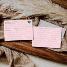 Double Sided Pink Green Bridal Shower Recipe 