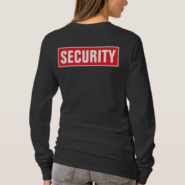 Double Sided Print Womens Security Long Sleeve T Shirt (Baksida)