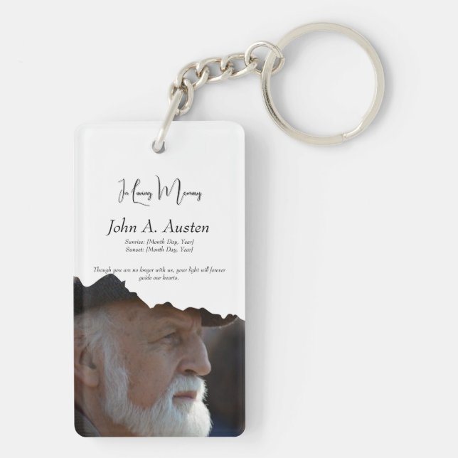 Double-Sided Rectangle Memorial Keychain (Baksidan)