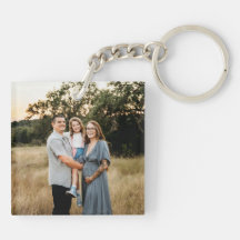 Double Sided Single Photo Personalized Keychain