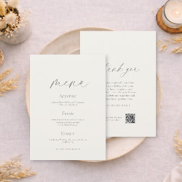 Double-Sided Wedding Menu & Thank You Card Inbjudningar