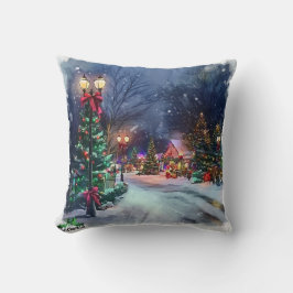 Double-Sided Winter Wonderland Throw Pillow Kudde