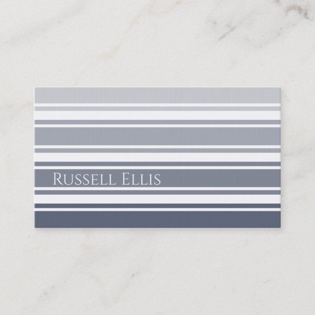 Double Striped | Slate Blue Ombre Visitkort (Framsida)