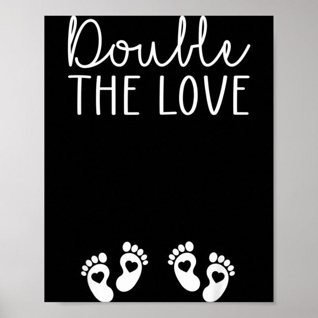 Double The Love Valentines Day Twin Pregnancy Anno Poster (Framsidan)