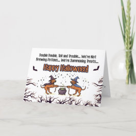 Double Trouble Dog Halloween – Förhäxande godsaker Helgkort