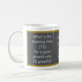 "Doubling Time" Message & Equation Kaffemugg