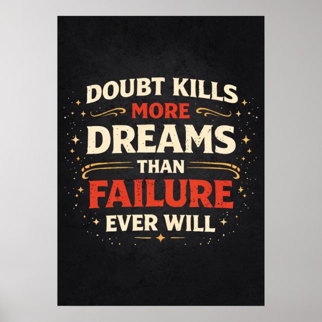 Doubt vs Failure vs Dreams - Success Motivational Poster (Framsidan)