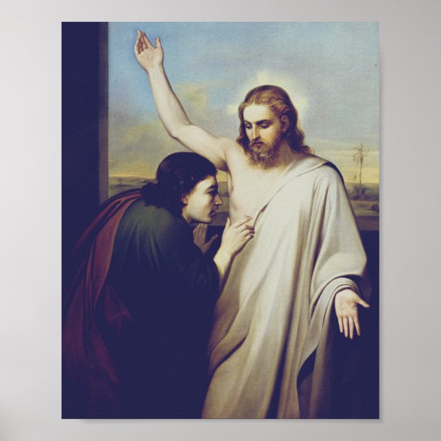 Doubting Saint Thomas av Silvestro Lega Poster (Framsidan)