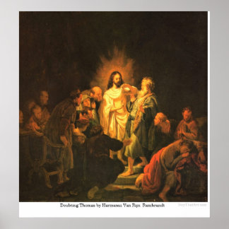 Doubting Thomas av Harmensz Van Rijn Rembrandt Poster