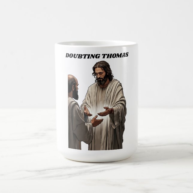 Doubting Thomas Resurrection T Shirt, Easter Gift Kaffemugg (Center)