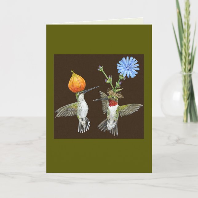 Doug och Cheryl hummingbird card Kort (Framsida)