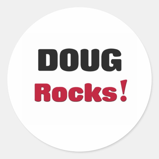 Doug Sten Runt Klistermärke (Framsida)