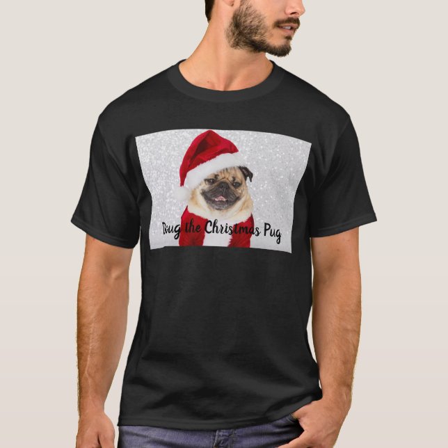 Doug the jul Pug  T Shirt (Framsida)