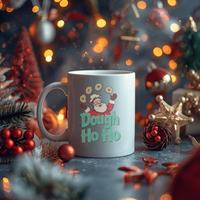 Dough Ho Ho – Funny Christmas Donut Pun  Kaffemugg (Skapare uppladdad)