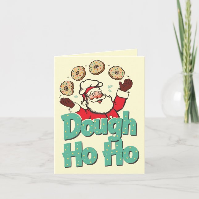 Dough Ho Ho – Funny Christmas Donut Pun  Kort (Framsida)