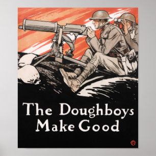 Doughboys Make Bra - WWI Propaganda - 1918 Poster