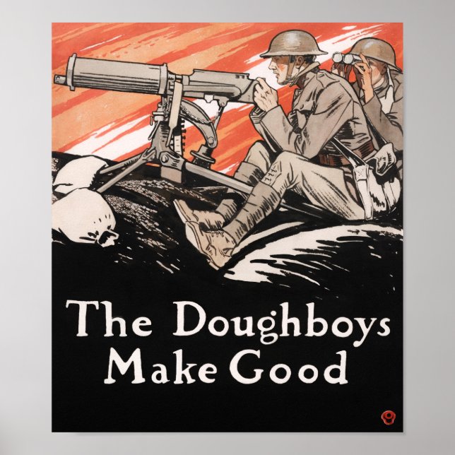 Doughboys Make Bra - WWI Propaganda - 1918 Poster (Framsidan)